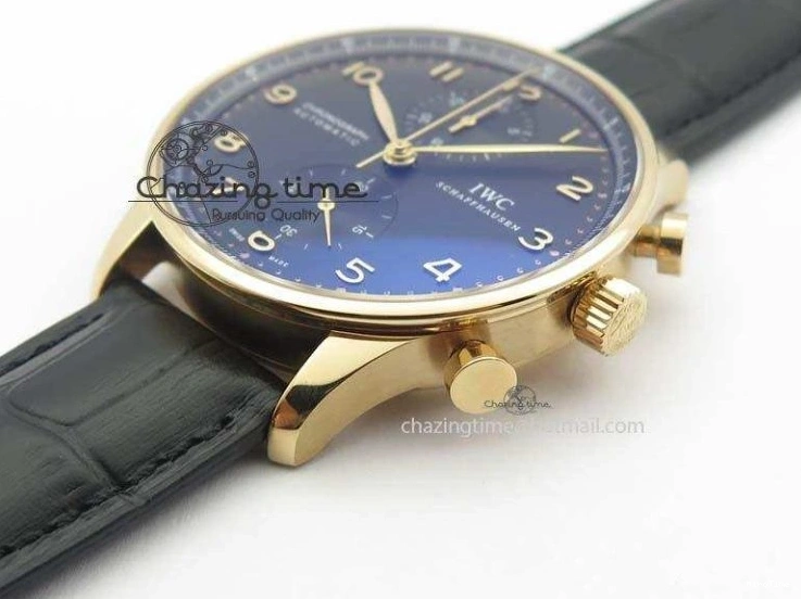 MIROTIME 0214 Portuguese Chrono RG IW371415 ZF 1:1 Best Edition Black Dial On Black Leather Strap A79350 (Slim Movement) FashionForward 7264